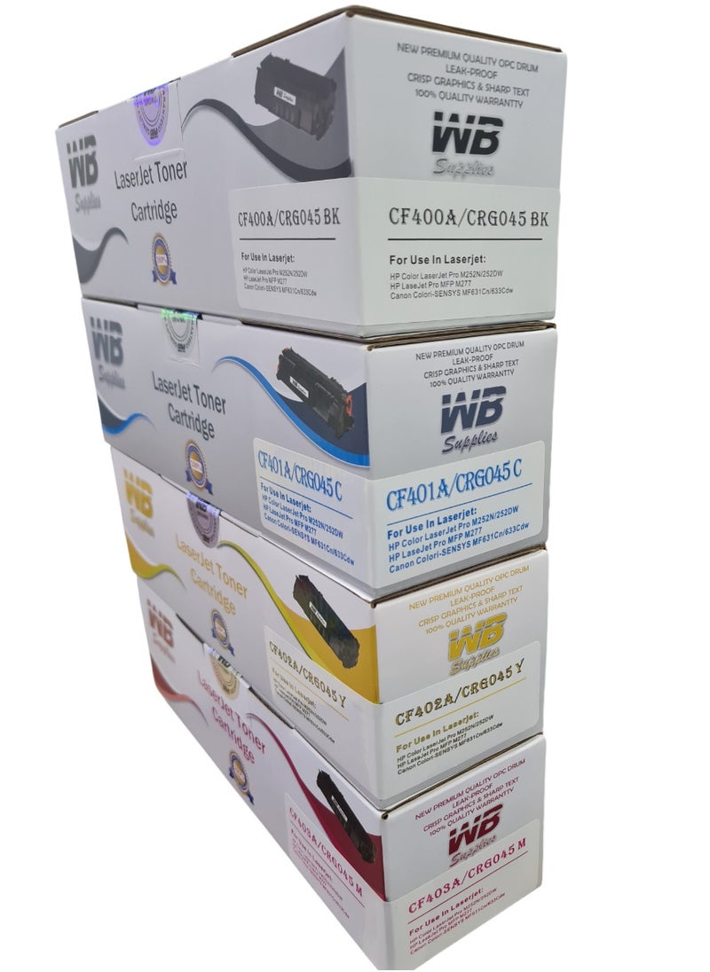 WB - WB Compatible Toner HP 201A and 045 CRG045 Cartridge Replacement for Canon Color ImageCLASS MF631Cn MF632Cdw MF633Cdw MF634Cdw MF635Cx/LBP612Cdw/ i-Sensys LBP611Cn/613Cdwn/613Cdw - Image 1