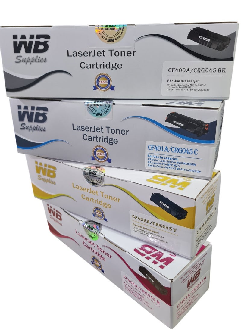 WB - WB Compatible Toner HP 201A and 045 CRG045 Cartridge Replacement for Canon Color ImageCLASS MF631Cn MF632Cdw MF633Cdw MF634Cdw MF635Cx/LBP612Cdw/ i-Sensys LBP611Cn/613Cdwn/613Cdw - Image 1