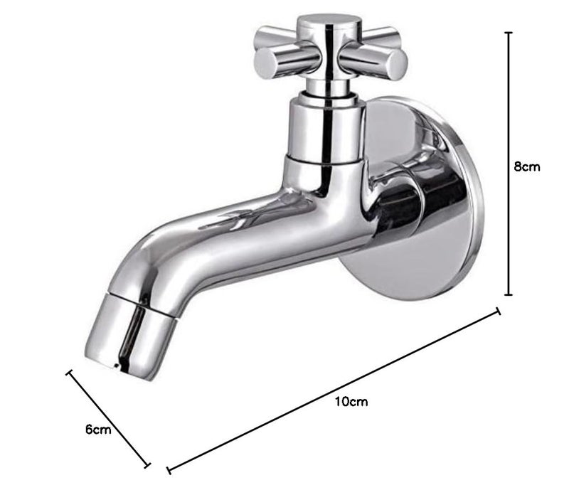 JAGGER JBA212 Brass Long Body Taps for Bathroom/Kitchen Sink/Brass Taps for Home/Bathroom Bib Cock 1/2 Inch Spout Outlet (with Wall Flange and Teflon Tape) (Corsa Long Body) - Image 5