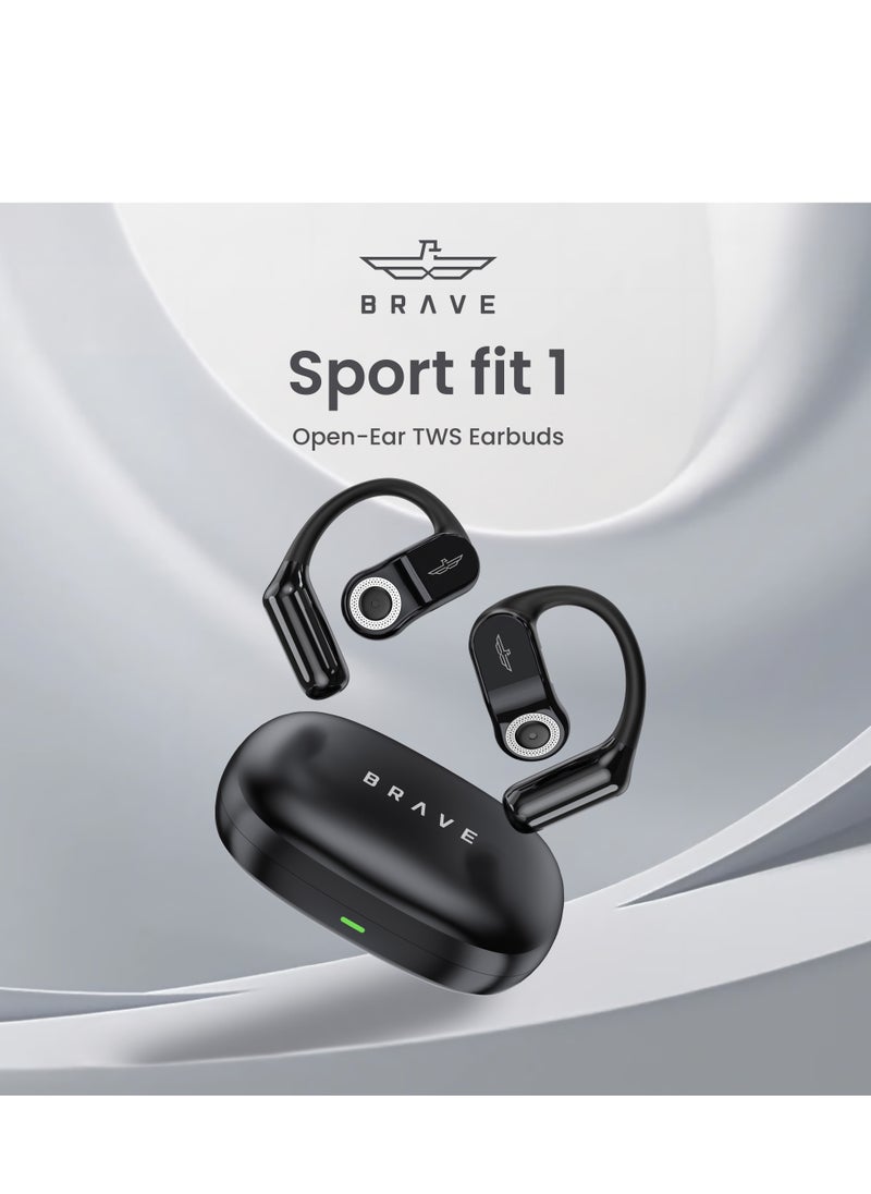 Brave - Open Ear Bluetooth Headphones V5.4 with Air Conduction Technology, Dual Dynamic Drivers, 24-Hour Playtime, Intelligent Touch Control, Lightweight & Comfortable for Sports, Compatible with Android & iPhone, Wireless Earbuds with Superior Sound Quality and Safety Features - Image 1