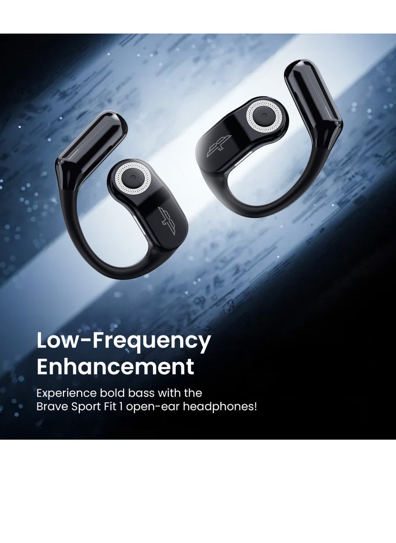 Brave - Open Ear Bluetooth Headphones V5.4 with Air Conduction Technology, Dual Dynamic Drivers, 24-Hour Playtime, Intelligent Touch Control, Lightweight & Comfortable for Sports, Compatible with Android & iPhone, Wireless Earbuds with Superior Sound Quality and Safety Features - Image 1