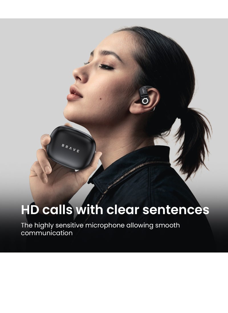 Brave - Open Ear Bluetooth Headphones V5.4 with Air Conduction Technology, Dual Dynamic Drivers, 24-Hour Playtime, Intelligent Touch Control, Lightweight & Comfortable for Sports, Compatible with Android & iPhone, Wireless Earbuds with Superior Sound Quality and Safety Features - Image 1