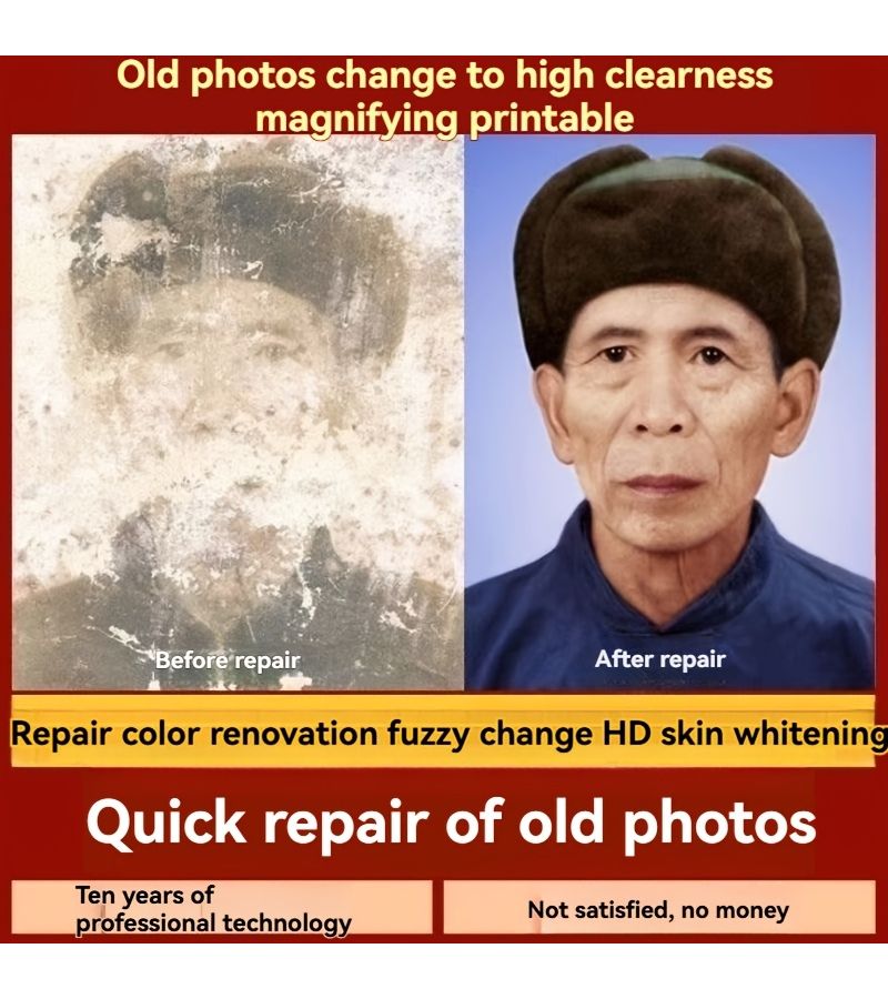 Professional Old Photo Restoration Service High Definition Renovation Upgrade Repair 6 Inch 1 Piece Nostalgic Gift For Christmas Valentine Mother Father - Image 5