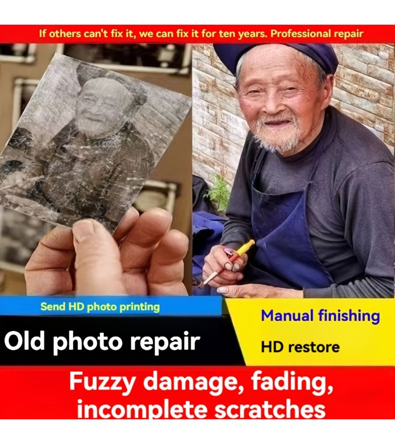 Professional Old Photo Restoration Service High Definition Renovation Upgrade Repair 6 Inch 1 Piece Nostalgic Gift For Christmas Valentine Mother Father - Image 2
