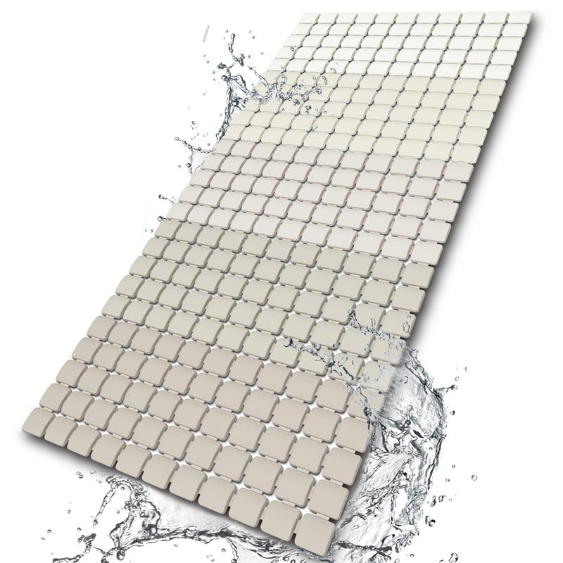 BEMISO Shower Mat Non Slip Bathtub Mat with Suction Cups and Drain Holes Bath mat for tub 334 x 157 Inch Large Size