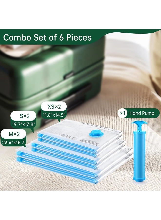 Brodi Travel Vacuum Bags with Pump - Compression Bags for Travel,Vacuum Storage Bags for Space Saver & Travel Essentials,Vacuum Seal Bags for Clothing,Travel Vacuum Bags for Luggage(6 Combo Pack) - Image 2