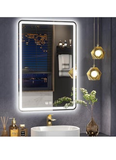 Rightsure Backlit LED Bathroom Vanity Mirror, 3-Color Temperture,CRI 90+, IP54 Waterproof, Anti-Fog Circle Dimmable Wall Mounted Mirror, Makeup Mirror with Lights (Rectangular vertical section 70 * 50cm)  - Image 1