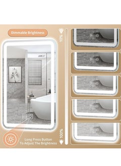 Rightsure Backlit LED Bathroom Vanity Mirror, 3-Color Temperture,CRI 90+, IP54 Waterproof, Anti-Fog Circle Dimmable Wall Mounted Mirror, Makeup Mirror with Lights (Rectangular vertical section 70 * 50cm)  - Image 4