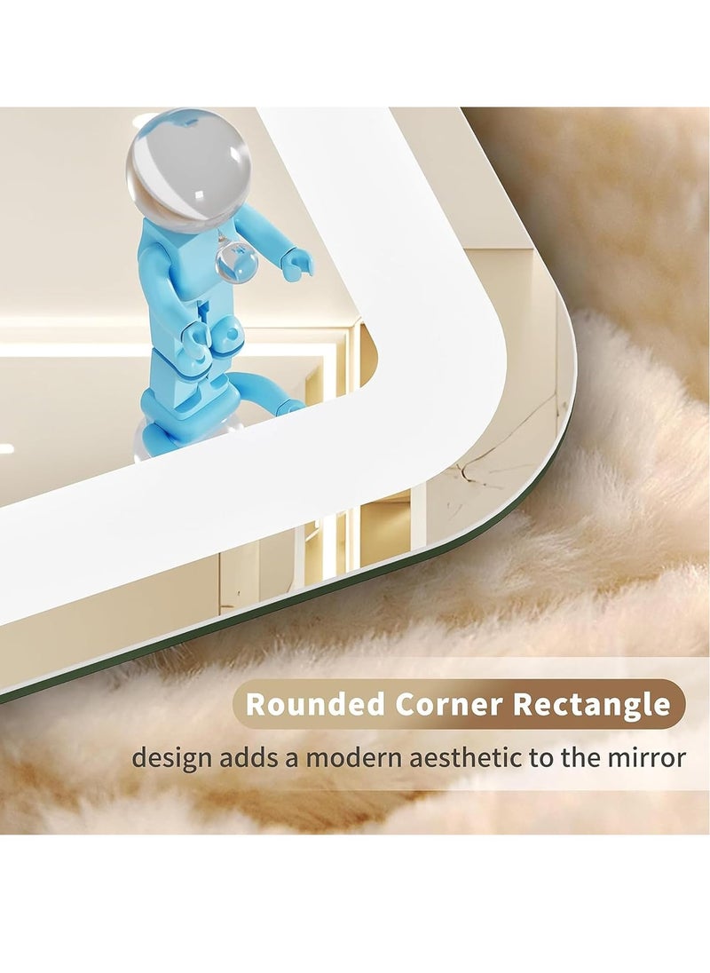 Rightsure - Backlit LED Bathroom Vanity Mirror, 3-Color Temperture,CRI 90+, IP54 Waterproof, Anti-Fog Circle Dimmable Wall Mounted Mirror, Makeup Mirror with Lights (Rectangular vertical section 70 * 50cm) - Image 1