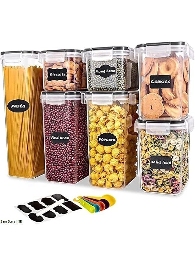 جرين تايجر حاويات تخزين طعام محكمة الإغلاق - مجموعة حاويات تخزين الحبوب والأطعمة الجافة من Wildone، مكونة من 7 قطع مع أغطية سهلة الإغلاق، لتنظيم وتخزين مؤن المطبخ - Image 1