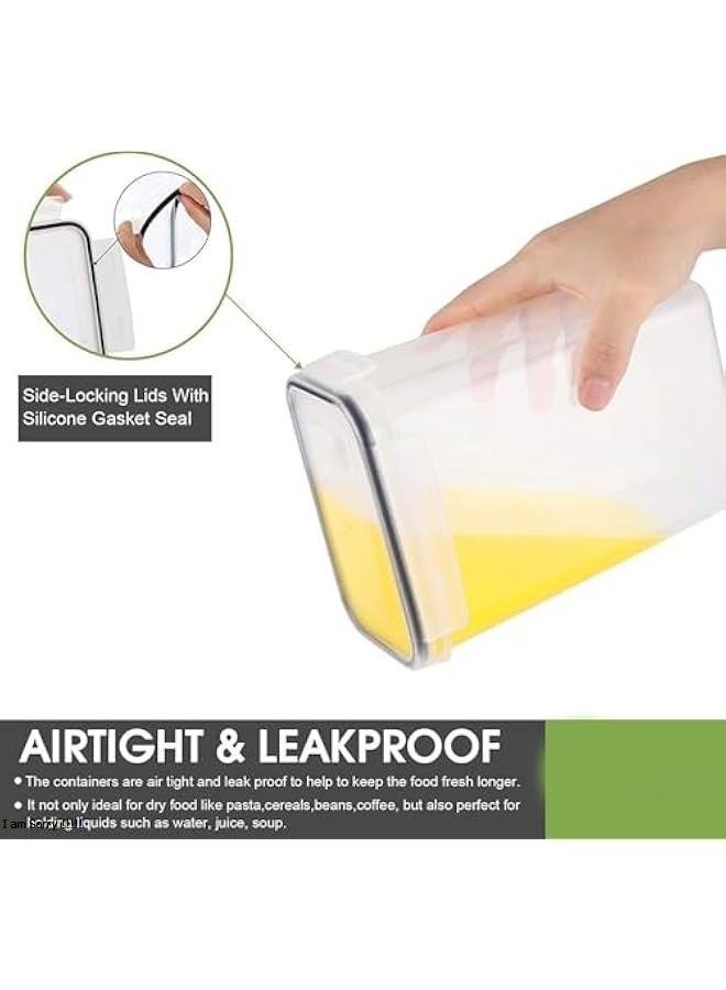 جرين تايجر حاويات تخزين طعام محكمة الإغلاق - مجموعة حاويات تخزين الحبوب والأطعمة الجافة من Wildone، مكونة من 7 قطع مع أغطية سهلة الإغلاق، لتنظيم وتخزين مؤن المطبخ - Image 3
