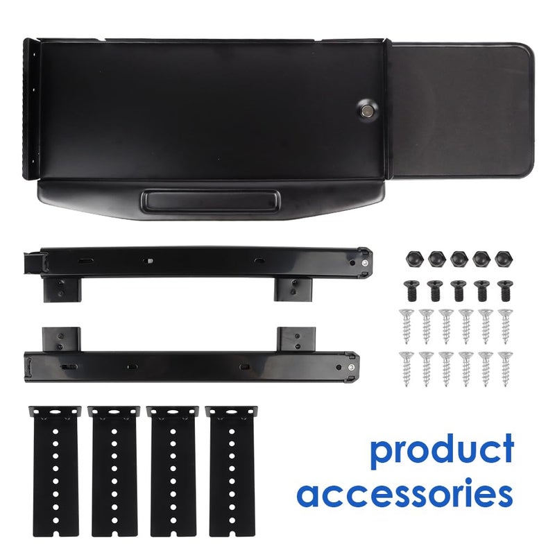 Lumclaw Under Desk Mounted Keyboard Tray Steel Keyboard Tray Under Desk Slide with Rotational Mouse Platform Office - Image 4