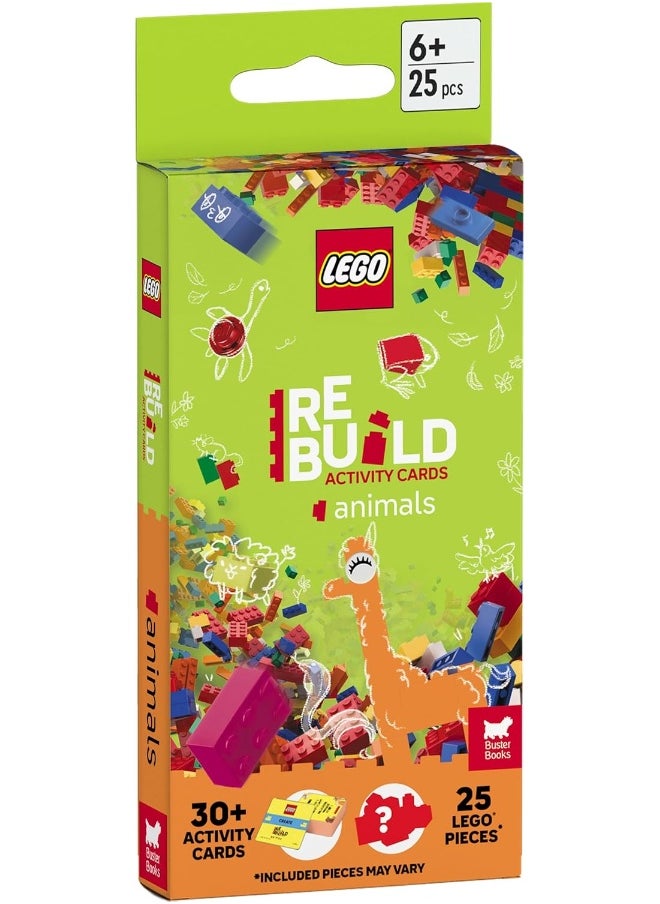 LEGO® Books: ReBuild Activity Cards: Animals (with over 30 activity cards and 25 LEGO elements) 