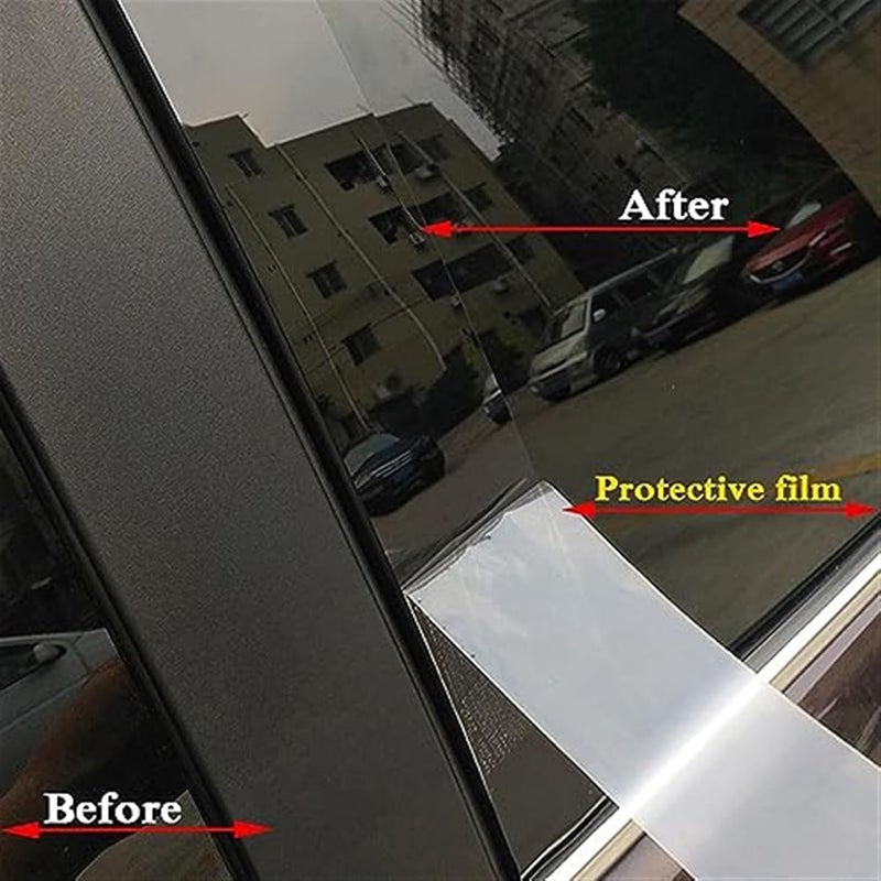 Wivplex Set of Window Pillar Posts Door Trim Stickers for Kia Seltos 2020-2023 - Glossy Black Finish - Image 2