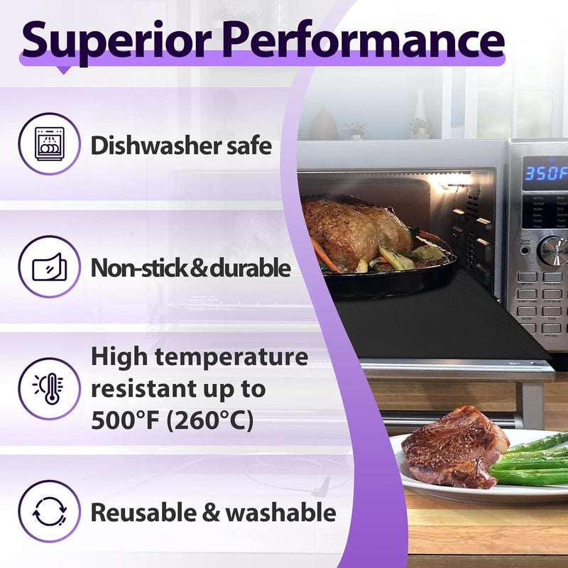 chaseroad 8 PCS Toaster Oven Liner for Nuwave Bravo Air Fryer Toaster Smart Oven, Reusable Teflon Liner, Air Fryer Accessories for Nuwave 12-in-1 30-QT XL Capacity Countertop Convection Oven - Image 4