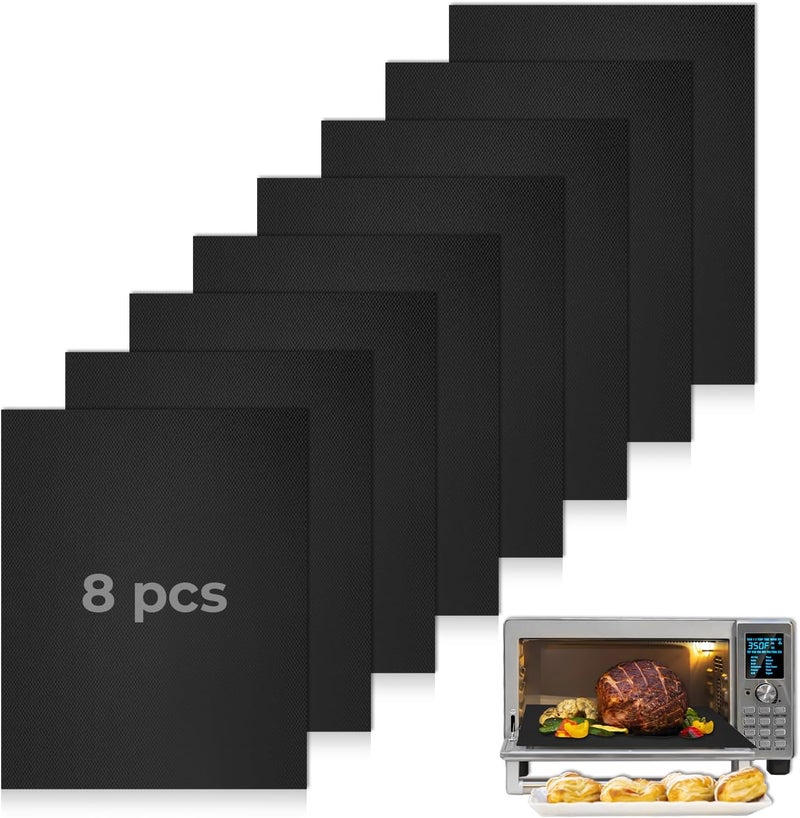 chaseroad 8 PCS Toaster Oven Liner for Nuwave Bravo Air Fryer Toaster Smart Oven, Reusable Teflon Liner, Air Fryer Accessories for Nuwave 12-in-1 30-QT XL Capacity Countertop Convection Oven - Image 1