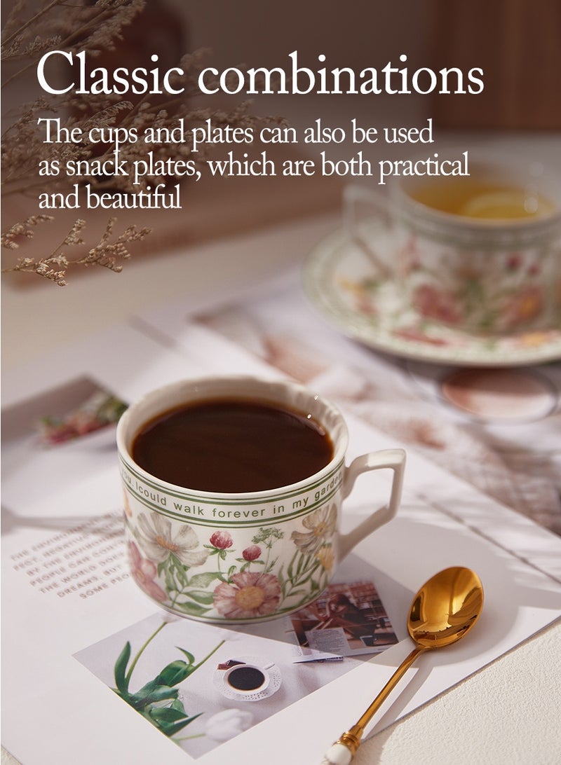 بيروي مجموعة فاخرة من أكواب القهوة السيراميك مع أطباق متطابقة - تصميم أنيق مستوحى من الطراز الكلاسيكي للمنازل والمكاتب والمقاهي والفنادق - Image 2