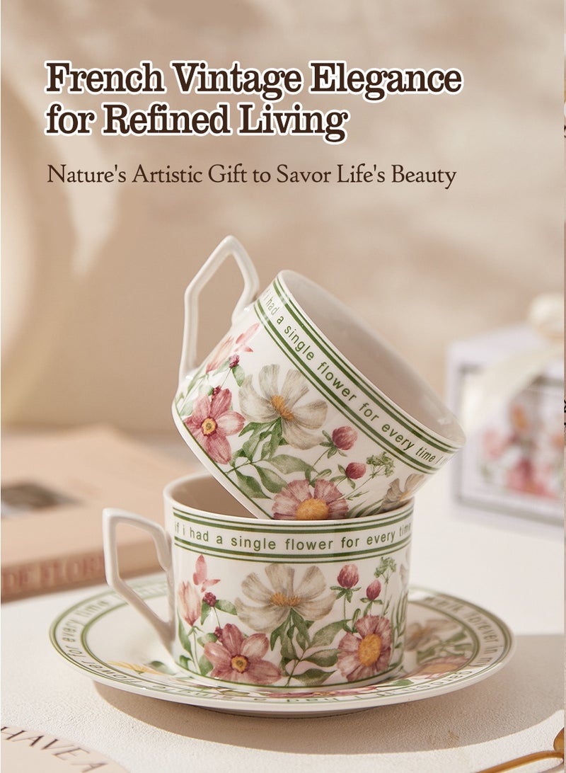 بيروي مجموعة فاخرة من أكواب القهوة السيراميك مع أطباق متطابقة - تصميم أنيق مستوحى من الطراز الكلاسيكي للمنازل والمكاتب والمقاهي والفنادق - Image 5