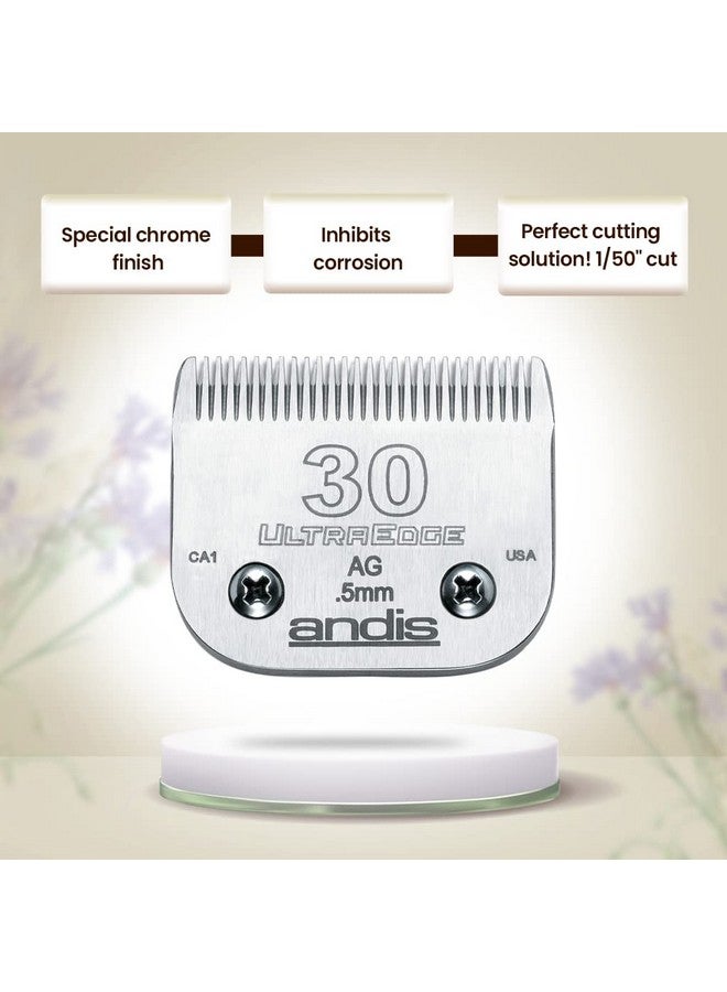 Andis Ultraedge Detachable Clipper Blade for Pet Groomers: Crome Finish, Rust Resists, Easy Use, Secure Fit - Size 30 (0.5 mm) - Image 3