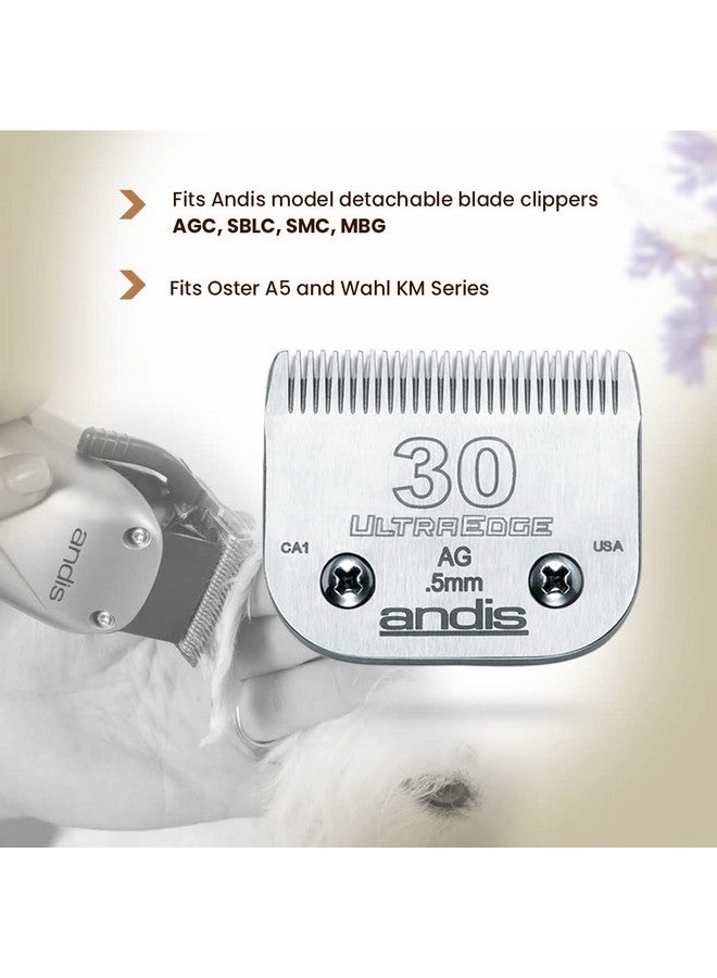 Andis Ultraedge Detachable Clipper Blade for Pet Groomers: Crome Finish, Rust Resists, Easy Use, Secure Fit - Size 30 (0.5 mm) - Image 5