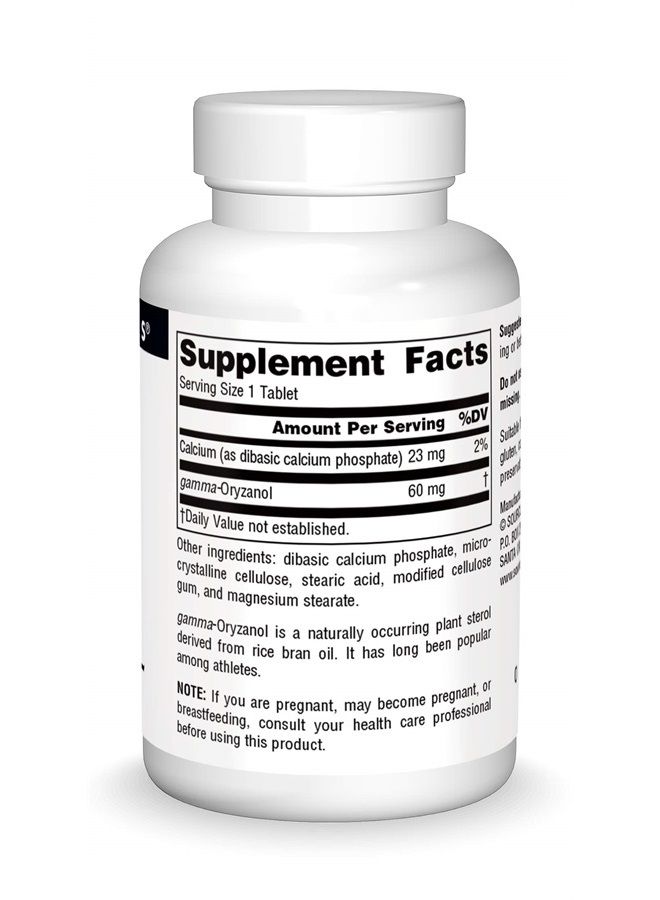 Source Naturals جاما أوريزانول، مكمل غذائي من سلسلة Athletic Series مناسب للنباتيين، 60 مجم - 200 قرص - Image 3