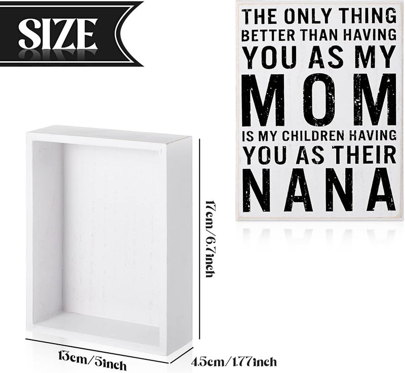 Qunclay Qunclay Nana Sign Mother Gift The Only Thing Better Than Having You as My Mom is My Children Having You as Their Nana 51 x 67 Wood Box Sign Plaque Farmhouse Wooden Christmas Decorative for Home  - Image 2
