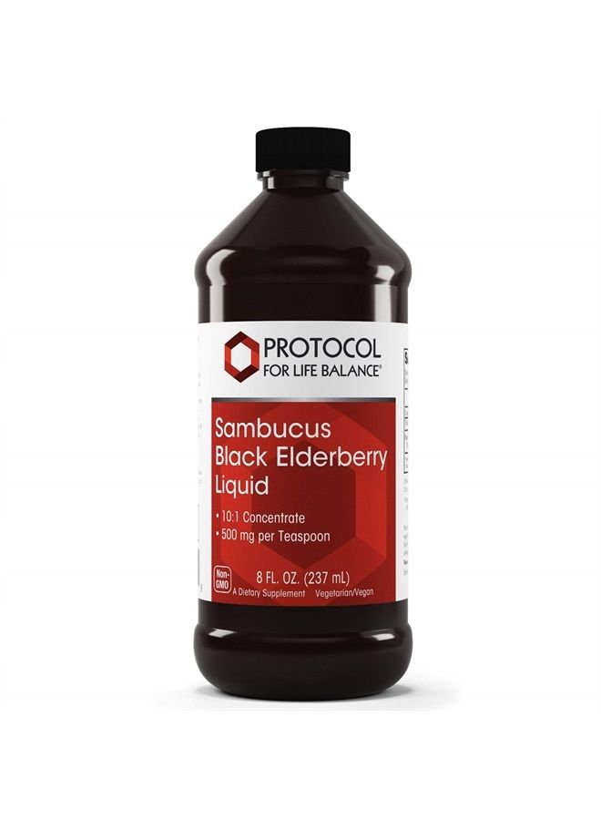 Protocol For Life Balance Protocol Sambucus Black Elderberry Liquid - 10:1 Concentrate - 500 mg per Serving - 8 Fl Oz - Image 1