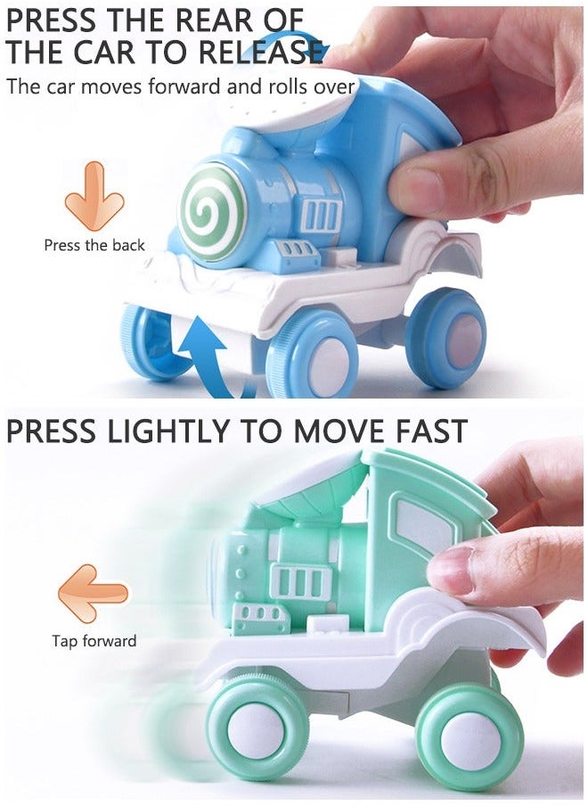 GROIC 3Pcs Train Toy Press Cars for Toddlers Boys Girls, Push and Go Roll Friction Powered Toddler Toys 2 3 4 5 Year Old Baby Kids  - Image 2