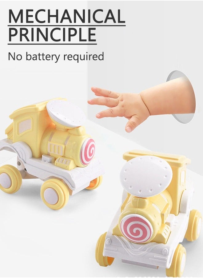 GROIC 3Pcs Train Toy Press Cars for Toddlers Boys Girls, Push and Go Roll Friction Powered Toddler Toys 2 3 4 5 Year Old Baby Kids  - Image 4