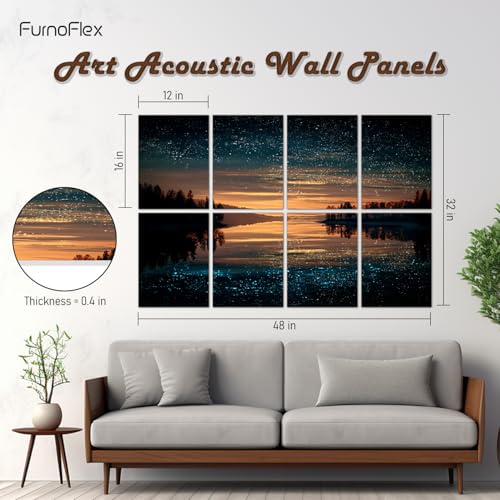 FurnoFlexArt Acoustic Panels Tiles Decorative Room Sound Proof Foam Absorbing Panels Noise Dampening Canceling Reducing Blocker for Walls(Starry Lake) - Image 3