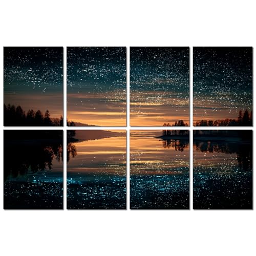 FurnoFlexArt Acoustic Panels Tiles Decorative Room Sound Proof Foam Absorbing Panels Noise Dampening Canceling Reducing Blocker for Walls(Starry Lake) - Image 1