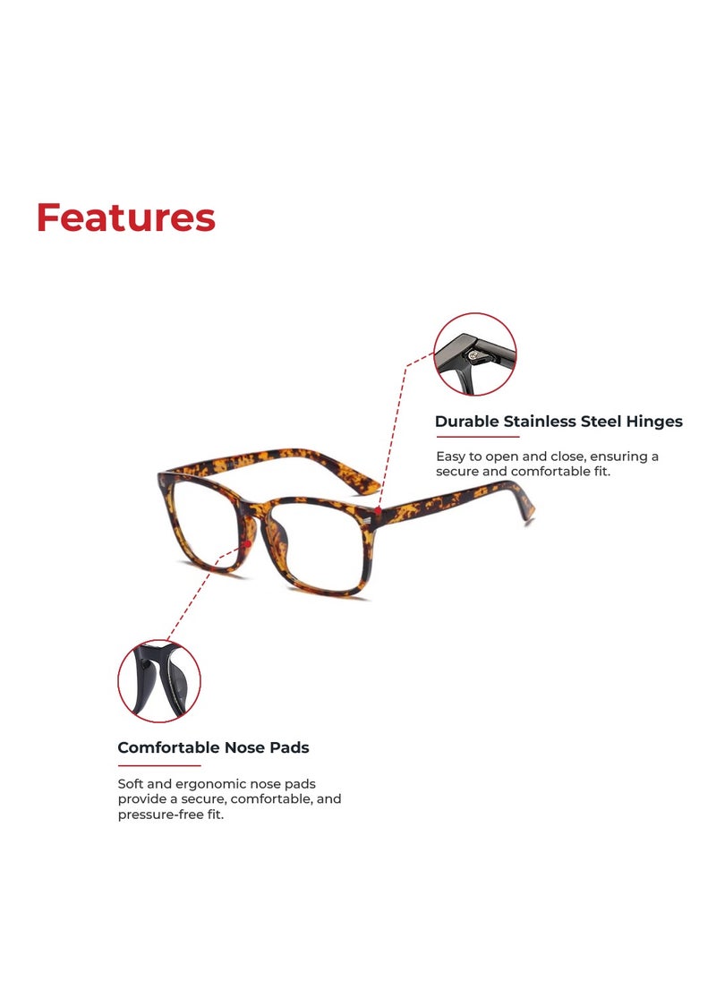 Urban Utility - Blue Light Blocking Optical Eyeglasses - Stylish Oversized Frames, Clear Lens, Polarized. Top-rated Bluelight Protection for Reading, Work, & Screen Time. Vintage-Inspired, Lightweight Design. - Image 1
