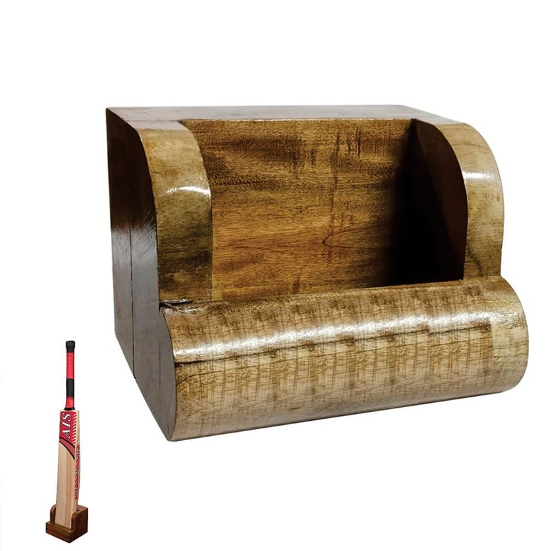 SRIRAJ Cricket bat Stand Natural Wood - Image 1
