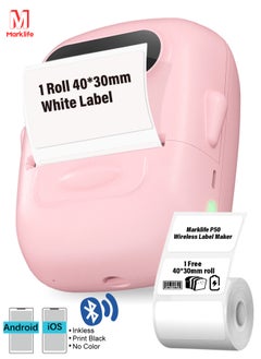 P50 MARKLIFE Pink Thermal Label Printer, Wireless Label Maker, Inkless Portable Printer for Small Business, Barcode, Label Paper, Self-adhesive Sticker, with a roll of 40*30mm Label Roll - pzsku/Z4D586135B5A5438EBA9DZ/45/_/1721111067/494853be-4e11-46c4-b926-96435fbb287f