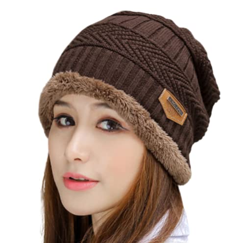 Alexvyan Women's Wool, Acrylic Cap (CapWoolen510_Dark Brown_Free Size) - Image 1