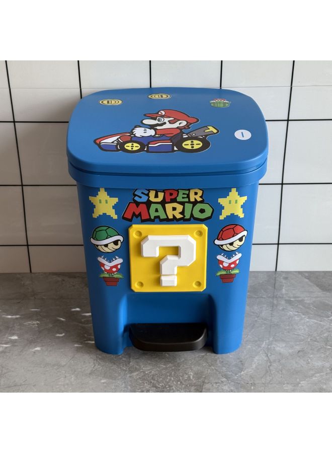 Creative DIY Cartoon Trash Bin with Stickers - Large Capacity Foot Pedal Design for Living Room, Bedroom & Home Décor, Durable Plastic Waste Container 