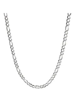 Solid 925 Sterling Silver 4mm Italian Figaro Link Chain Necklace 16" - 30"