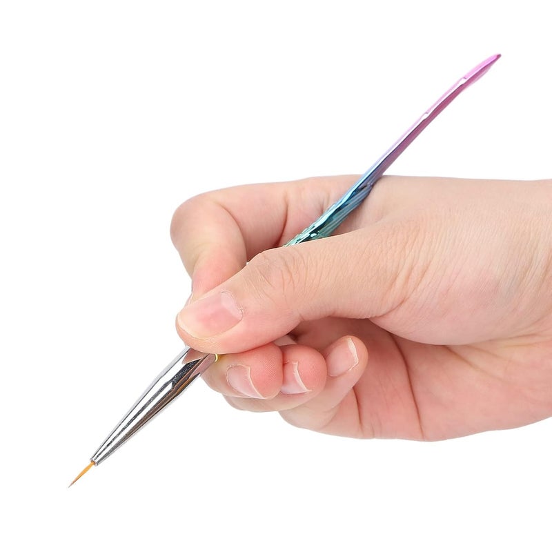 URBAN BOX Nail Brush Set UV Gel Painting Acrylic Nail Brushes Nail Art Liner Brushes Professional Nail Gel Painting Nail Brushes Pen Tools for Short Strokes Details Blending Elongated Lines 3 pcs  - Image 2