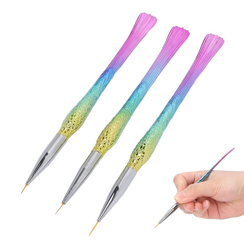 URBAN BOX Nail Brush Set UV Gel Painting Acrylic Nail Brushes Nail Art Liner Brushes Professional Nail Gel Painting Nail Brushes Pen Tools for Short Strokes Details Blending Elongated Lines 3 pcs  - Image 1