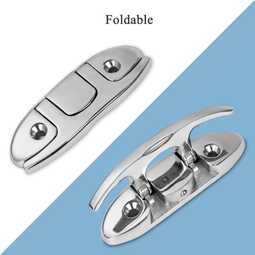 GANGUOLA Marine Grade Boat Folding Cleat 46 inch 316 Stainless Steel Heavy Duty Flipup Dock Cleat with Back Plate and Installation AccessoriesPack of 2 - Image 3