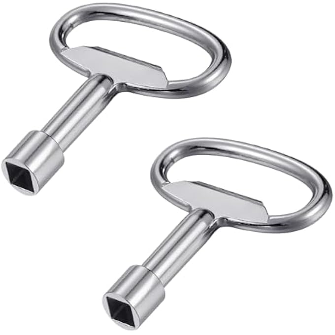 PACK OF 2 SQUARE KEYS, VENTILATION KEYS, HEATING BLEED KEYS, FOR TAP, GAS WATER METER BOX, ELECTRIC CONTROL CABINET, ELEVATOR ELECTRIC BOX, GAS, WATER, ELECTRICITY METER (SILVER) - Image 2