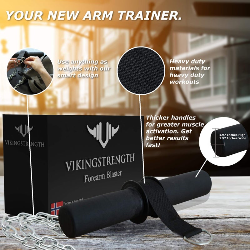 Vikingstrength Forearm Strengthener with Patented Thick Handles - Wrist Roller for Forearm Exercise, Grip Strength, and Injury Prevention - Image 4