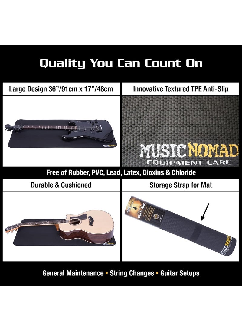 MusicNomad MusicNomad Premium Guitar Work Mat Pad for Repair String Changing Setup Workstation Bench 17 x 36 MN208  - Image 3