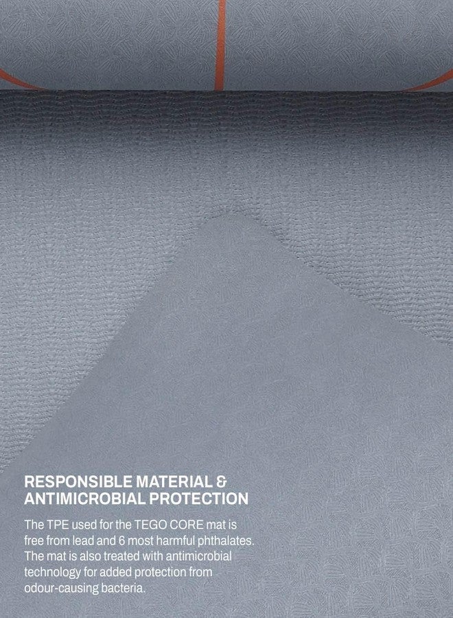 TEGO Core Yoga Mat (Grey Brick)| 6mm Ultra-Cushioned TPE Mat with Posture Reference Lines | Antimicrobial, Non-Slip, Lightweight & Portable with Carry Bag | Beginner-friendly Yoga Mat | 72/78 x 26” | Joint-Friendly Mat - Image 4