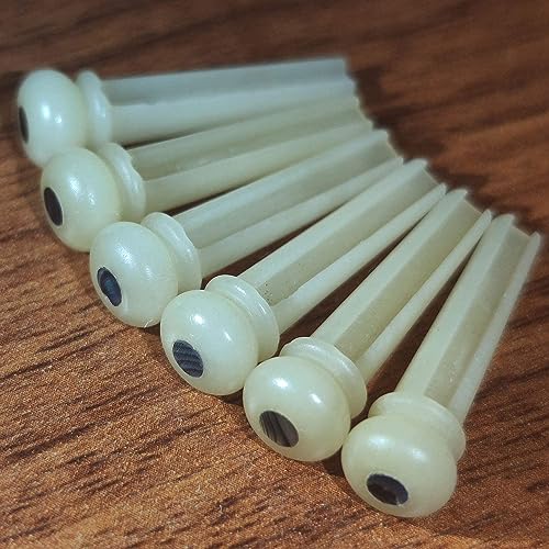 IMAGINEA Acoustic Guitar Bridge Saddle Nut with 6pcs Guitar Bridge Pins for 6-String Style Guitar Parts Accessories Replacement Tools Kits (White) - Image 5