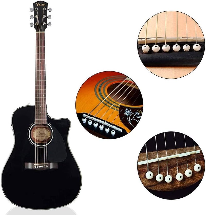 IMAGINEA Acoustic Guitar Bridge Saddle Nut with 6pcs Guitar Bridge Pins for 6-String Style Guitar Parts Accessories Replacement Tools Kits (White) - Image 4