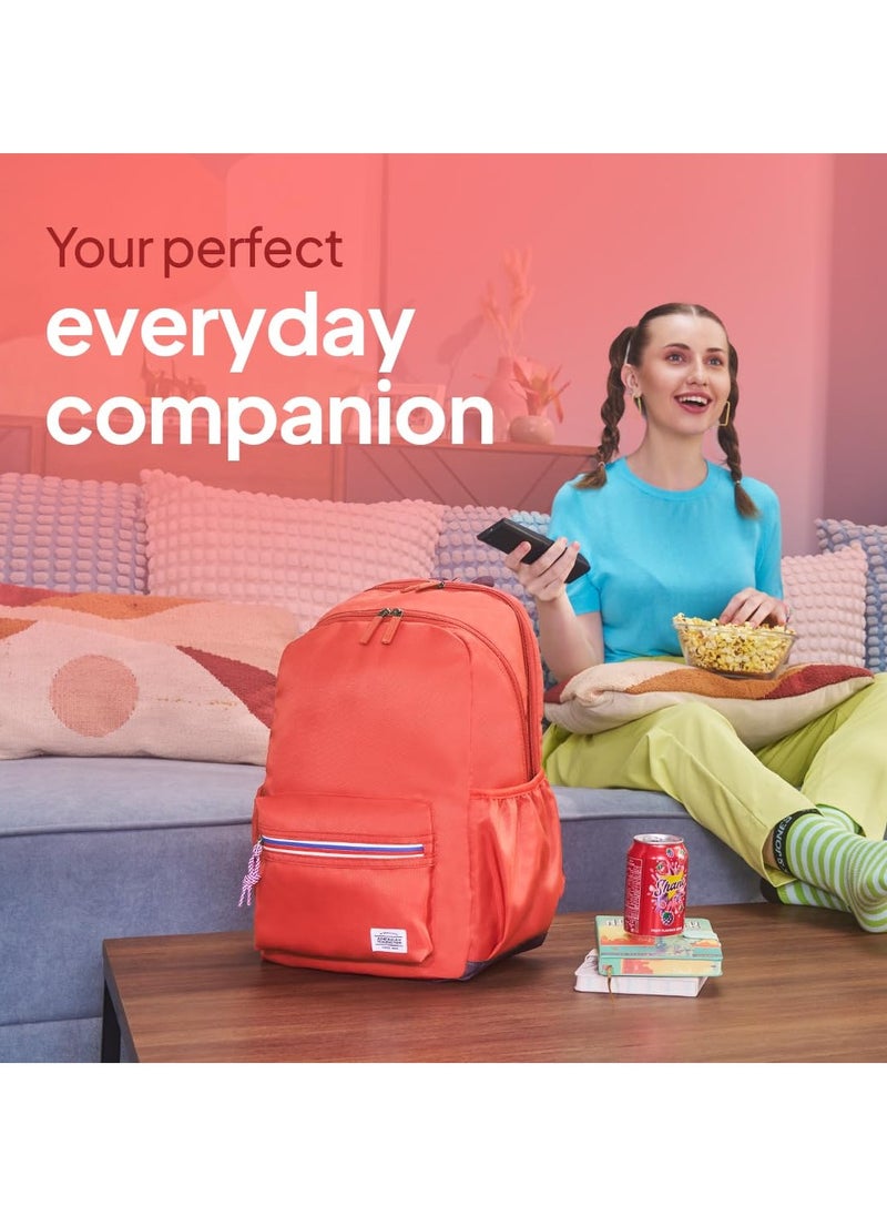AMERICAN TOURISTER American Tourister Carter, 28L Volume College and Office Laptop Backpack with Front Organizer and Spacious Interiors for Men & Women - Coral Red  - Image 4