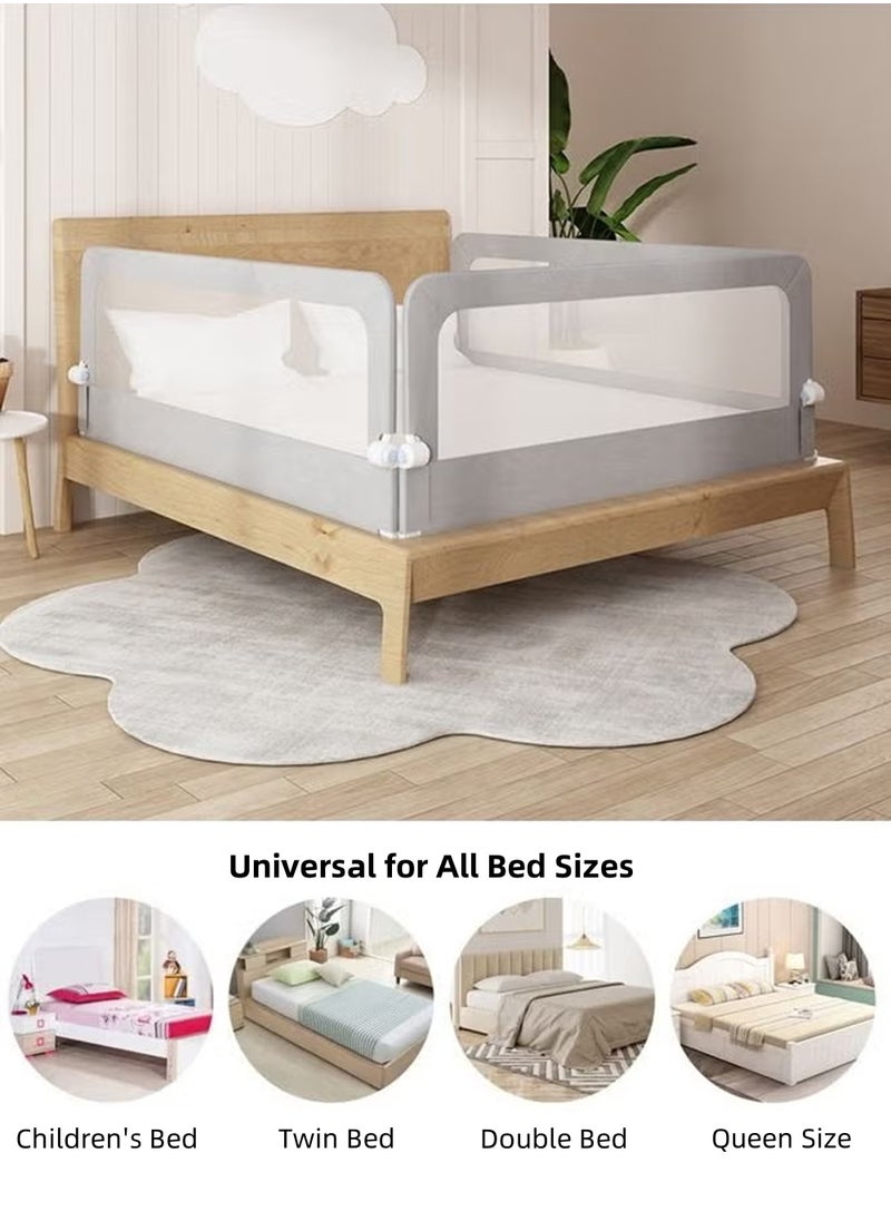 EzzySo Foldable Bed Rails for Toddlers Swing Down Safety Bed Guard Height Adjustable Extra Tall Bed Rail for Toddlers with Reinforced Anchor Baby Bed Safety Side Railing Guards for Most Bed Types  - Image 3