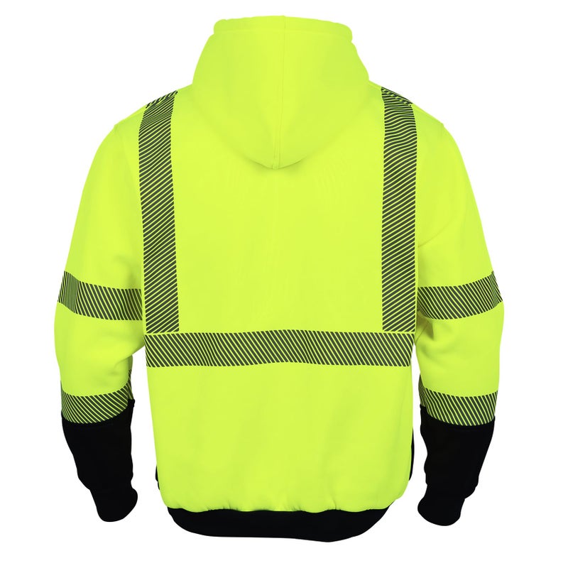 VENDACE High Visibility ANSI Class 3 Reflective Safety Fleece Sweatshirt Hoodie for Men Hi Vis Hoodies Zipper Jacket(Yellow,XL) - Image 3