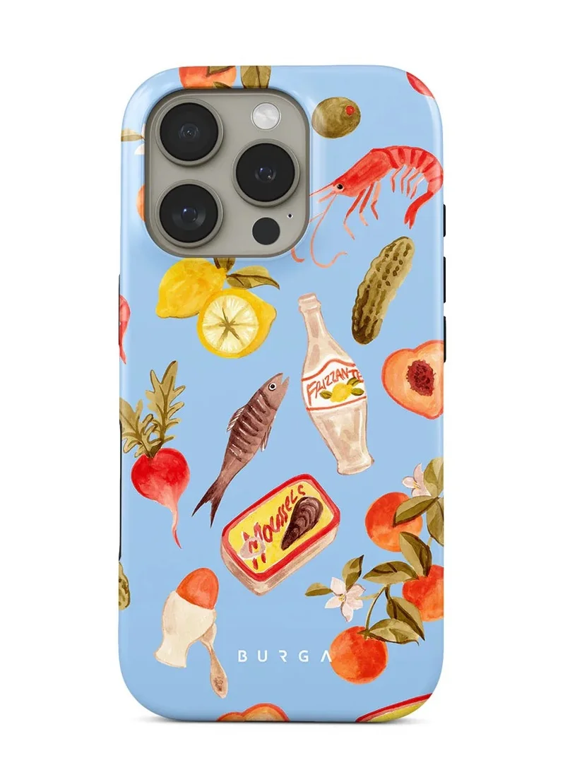 BURGA iPhone 16 Pro Max Case, 2 Piece Hard Shell + TPU Silicone Interior, Shock Absorption, All Port Accessible, Raised Bezel For Screen & Camera Protection, Never Fading HQ Print,Al Fresco
